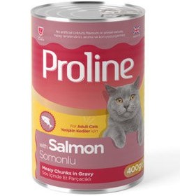 Resim Proline Somonlu Sos İçinde Et Parçalı Kedi Konservesi 400 Gr 