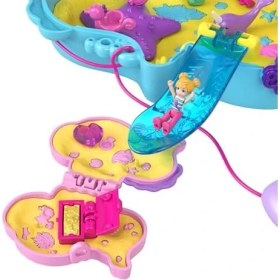 Resim SDT Group Polly Pocket™ Babam ve Ben™ Denizatı Çanta Polly Babam ve Ben Denizatı Çanta, 2 Mikro Bebek, Evcil Hayvanlar ve 13 Aksesuar, 2'si 1 Arada Çanta ve Oyuncak ile Shani HWP03 