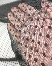 Resim Siyah Renkte Puantiyeli Tül En 140 Cm X Boy 300 Cm -10205 Siyah 