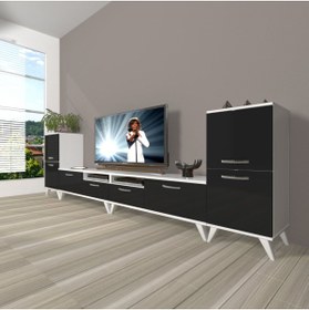 Resim Decoraktiv Eko 9220 Slm Retro Tv Ünitesi Tv Sehpası - Beyaz - Siyah 