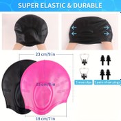 Resim 2 adet Uzun Saç Silikon Yüzmaskesi - Erkekler ve Kadınlar için Su Geçirmez, Süper Elastik ve Dayanıklı, Burun Klipsi ve Kulak Kulakları ile, 23cm/9in, Siyah ve Pembe Seçenekler, Yüzme Aksesuarları, Şık Yüzmaskesi Tasarımı, Güvenli Uygun Yüzmaskesi 