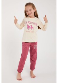 Resim Lisanslı Fildişi Kız Çocuk Uzun Kol Pijama Takımı Fildişi 