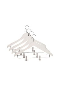 Resim Nyn Ahşap Askı Şık Mandallı Gömlek Etek Askısı Beyaz Renk 4 Adet 