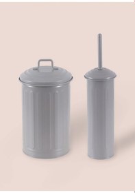 Resim The Mia Çöp Kovası Tuvalet Fırçası Seti Açık Gri Krn0038 