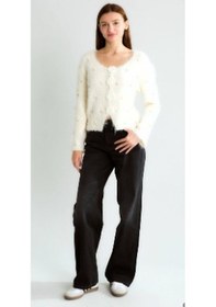 Resim Hırka Ekru İncili Sakallı Beyaz 