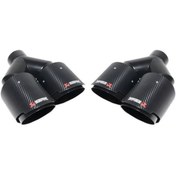 Resim UYANIK Akrapovic Egzoz Ucu Çiftli Universal (100mm) Siyah Oem Kalite Uyumlu 