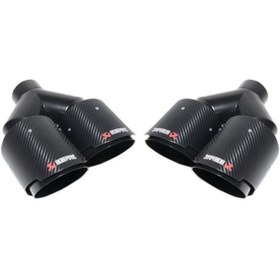 Resim UYANIK Akrapovic Egzoz Ucu Çiftli Universal (100mm) Siyah Oem Kalite Uyumlu 