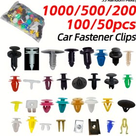Resim 50/100/200/500/1000 adet Plastik Klipsler - Araba Çamurluk Çarpıcı Kapı ve İç Panel Tutucuları için Mükemmel Araba Sabitleyici Klipsler Kiti Çıkarma Aracı Kutusu Seti 