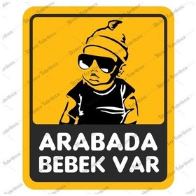 Resim Arabada Bebek Var Sticker 00650 