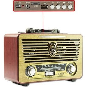 Resim Meier M-115Bt Usb/Sd Bluetooth Şarjlı Nostaljik Radyo 