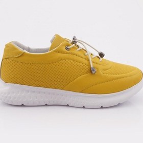 Resim Dgn 2024 Kadin Bağcikli Lazer Comfort Ayakkabi 2024-2135-R2916 Sarı 