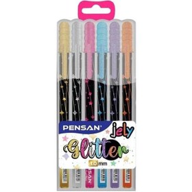 Resim Pensan Jel Kalem Jely 1.0 MM Glıtter Simli Krş 6 Lı 2800 