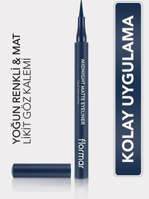 Resim Flormar Mat Likit Kalem Eyeliner (LACİVERT) - Midnight Matte Eyeliner - 003 Dark Blue - 8690604641666 