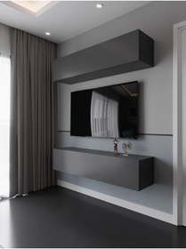 Resim Myniture Home & Living Duvara Monte Tv Sehpası Antrasit S6203-4 