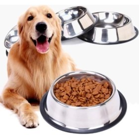 Resim Paslanmaz Çelik Metal Mama Kabı 15 Cm. 