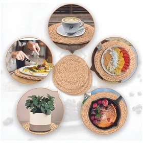 Resim 4 Lü Hasır Amerikan Servis Supla Örmet Ahşap 