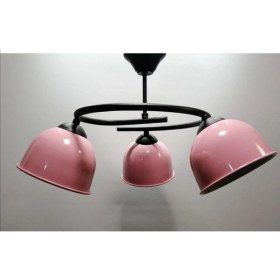 Resim Modern Üçlü Pembe Başlık Genç,çocuk,yatak Odası Metal Sarkıt Avize 