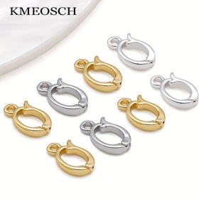 Resim 2 adet 18K Altın Kaplama Kolye Kolye Tokası Kuyruk Tokası Yüksek Mücevher Mücevher Yapımı Kolye Tokası Bağlantı Elemanı Sabitleme Tokası Mücevher DIY Aksesuarları 