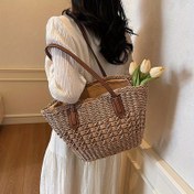 Resim Çok Yönlü Büyük Kapasiteli Seyahat Çantası - Dayanıklı Polyester, Dikişli Tasarım ve Deri Askılar, Plaj, Bagaj ve Rahat Kullanım İçin Mükemmel, Karışık Renk Stilleri, Plaj Gezisi Temelleri | Rahat Şık Çanta | Dikişli Çanta, Plaj Çantası 