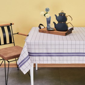 Resim Nuvomon Border Süet Dokulu Masa Örtüsü - 140x220 cm 