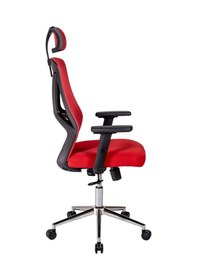 Resim Ofisbazaar Dolphin Siyah Fileli Yönetici Koltuğu Ergonomik Başlıklı Ofis Koltuğu Kırmızı Kırmızı 