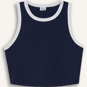 Resim Defacto Defactofit Crop Bisiklet Yaka Sporcu Atlet E7723ax25aunv238 Lacivert 