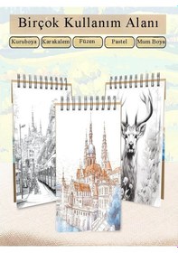 Resim Telli Eskiz Defteri Canson 1557 A4 Spiralli 40 Yaprak 1 Adet 120 Gr 210x297 Mm Üstten Açılmalı Karakalem Sketch Book 
