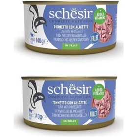 Resim Schesir Ton Ve Ringa Balıklı Tam Ve Dengeli Kedi Konserve Jöleli 140 Gr. X 2 Adet 
