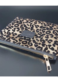 Resim Meryy Collection Clutch Çanta Kadife Leopar Detaylı Leopar 