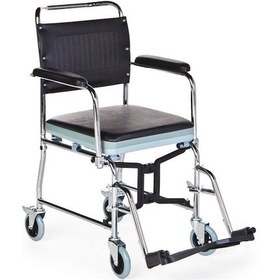 Resim Tekerlekli Tuvalet Ve Banyo Sandalyesi Klozete Uyumlu Hasta Wc 