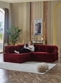 Resim Dekoport Relax Sofa Köşe Takımı Fitilli Kadife, Yıkanabilir, Silinebilir, Pratik Yer Yatağı, 50 Dns Bondex 