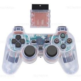 Resim Şeffaf Beyaz-sony Ps2 Kablosuz Denetleyici Gamepad İçin Play Station 2 Joystick Konsolu İçin Ps2 İçin Sony Ps1 Şeffaf Renk 