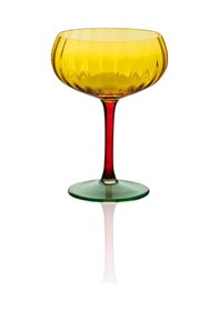 Resim Ayaklı Cam Dondurma Kasesi Sarı 280 Ml Sarı 