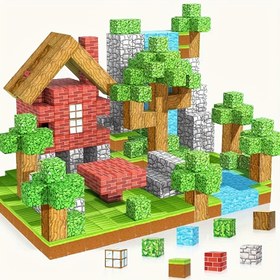 Resim 24/48/85/104/154 adet Çocuk Oyuncakları, Manyetik Yapı Taşları, Yığma Küp Oyunu, DIY Orman Sahnesi, 3 Yaş ve Üstü Çocuklar İçin İmagination Oyunları, Okul Dönemi Hediyeleri, Doğum Günü Hediyeleri 