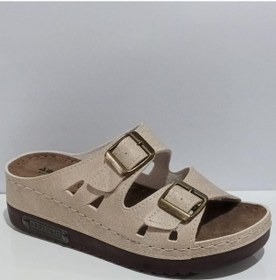 Resim Aryan 07-043 Anatomic Kadın Dolgu Topuk Terlik Bej 