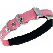 Resim Doggie Konfor Dokuma Boyun Tasması Pembe 1.5 x 25-30 CM Pembe 