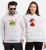 Resim Tshirthane Kurbağa Prenses Sevgili Kombinleri Kapüşonlu Kombini 