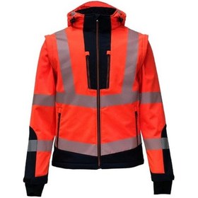 Resim Reflekto Rlu Ripstop Softshell Model Teknik Mont Turuncu Sarı 