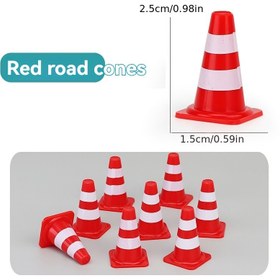 Resim Mini Trafik Konileri Seti, Reçine Simülasyon Yolu Barikatları, Bahçe Dekoru, Rol Yapma Aksesuarları, Elektrik Gerektirmez, 2.5cm/0.98in Yükseklik 