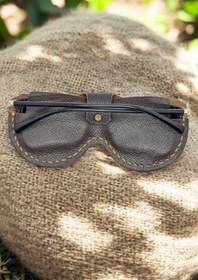 Resim Leather Solare Unisex Siyah Floter Hakiki Deri Gözlük Kılıfı 