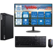Resim Lenovo Thinkcentre M70Q Gen 3 Intel i5 12400T 16GB 512GB SSD 23.8 Mon Windows 11 Pro Mini Masaüstübilgisayar 70Q11T3002XTX38 
