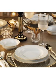 Resim Porland Mina 18 Parça Yemek Takımı Gold Fileli 