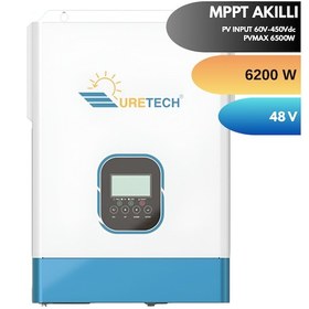 Resim Uretech 6.2KVA 6.2KW 6200VA 6200 WATT Tam Sinüs Mppt 110A Akıllı İnverter 48Vdc-220Vac 