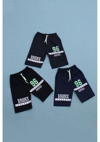 Resim Fyk Kids 3'lü Bronx 96 Squad Baskılı Fosfor Renkli Erkek Çocuk Füme-siyah-lacivert Kapri Çok Renkli 