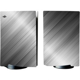 Resim Kt Grup Gri Metal Yüzey Playstation 5 Standart Kasa Dijital Versiyon Full Sticker Kaplama Seti 
