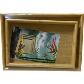 Resim 34 Cm Mdf 2 Li Servis Tepsisi 4251 Sarı 