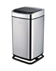 Resim Xinda Gsc9 Sensörlü Çöp Kovası 9 Litre Paslanmaz Çelik Gümüş - Siyah 