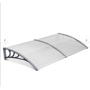 Resim SUNDURMAGROSS Kapı Üstü Pratik Sundurma 200 X 80 cm Gri Ayak Şeffaf Levha 