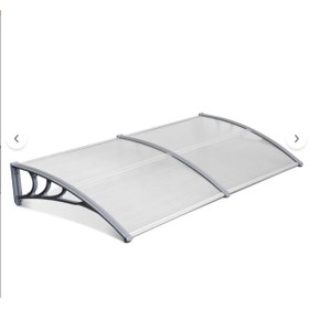 Resim SUNDURMAGROSS Kapı Üstü Pratik Sundurma 200 X 80 cm Gri Ayak Şeffaf Levha 