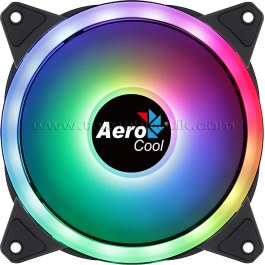 Resim Aerocool Duo12 12cm ARGB LED Fanlı, Otomatik Hız Ayarlı, PWM, Kasa Fanı (AE-CFDUO12) 